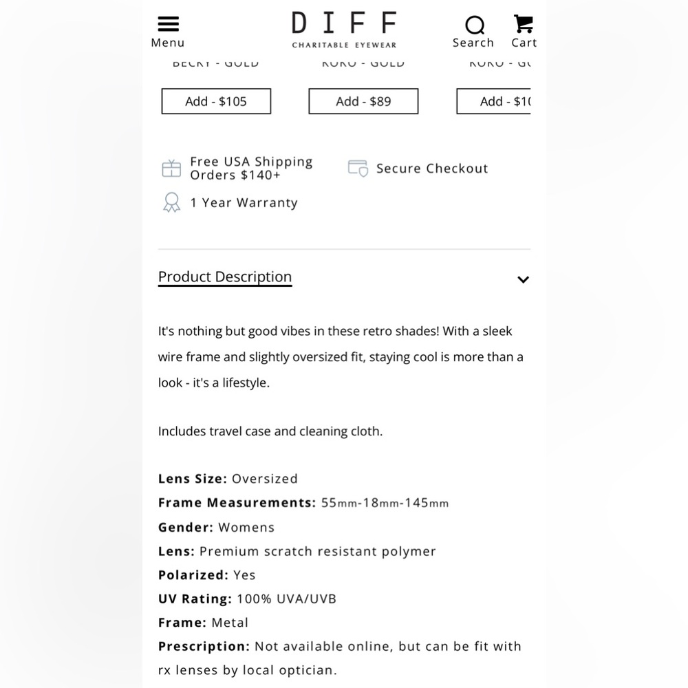 Nwot Diff Iris Polarized Sunglasses - image 4